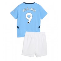 Manchester City Erling Haaland #9 Domáci Detský futbalový dres 2024-25 Krátky Rukáv (+ trenírky)
